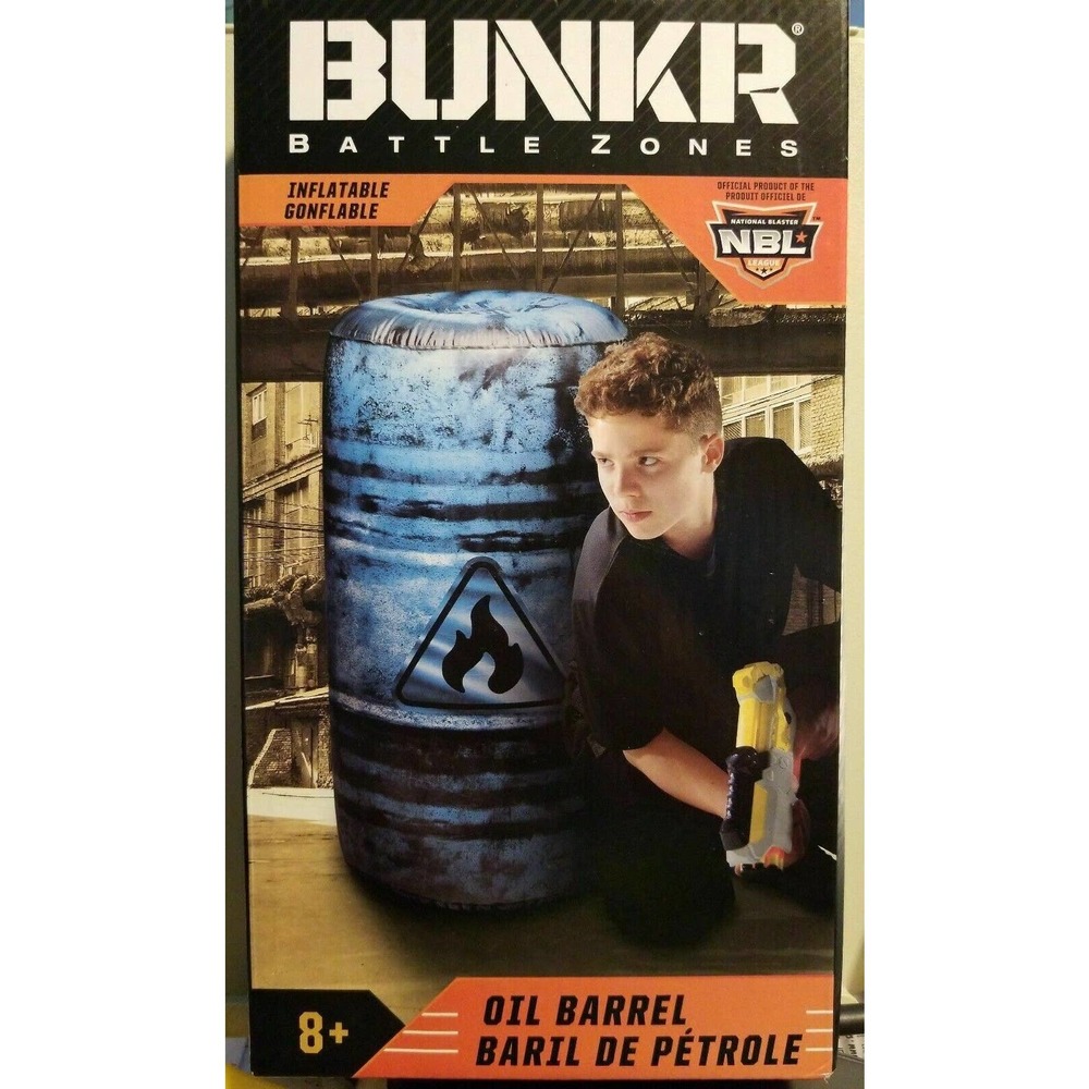 BUNKR Battle Zones Inflatable Oil Barrel National Blaster League, New open box